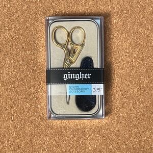 Gingher Stork Embroidery Scissors – 3.5” Gold, New in Box